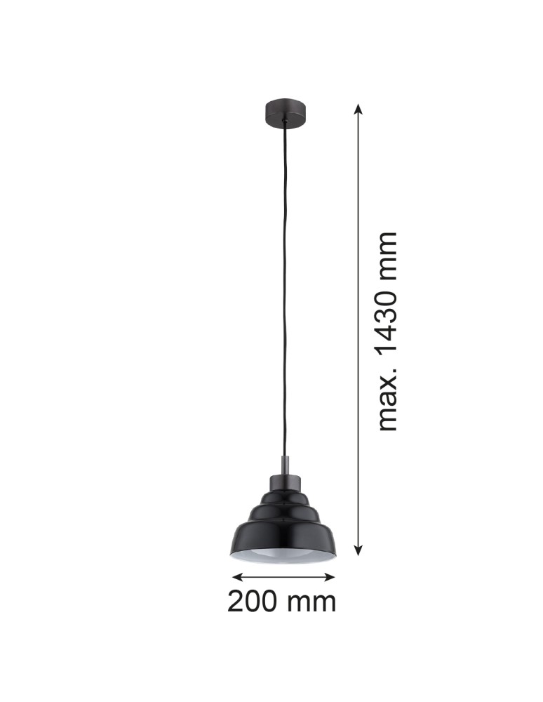 Argon VENTURA 8775  E27 (nie zawiera źródła światła) / 230V szkło, stal lakierowana szczotkowana