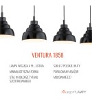 Lampy wiszące na listwie - Argon VENTURA 1858  E27 (nie zawiera źródła światła) / 230V szkło, stal lakierowana szczotkowana - product 6