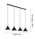 Lampy wiszące na listwie - Argon VENTURA 1858  E27 (nie zawiera źródła światła) / 230V szkło, stal lakierowana szczotkowana - product 7