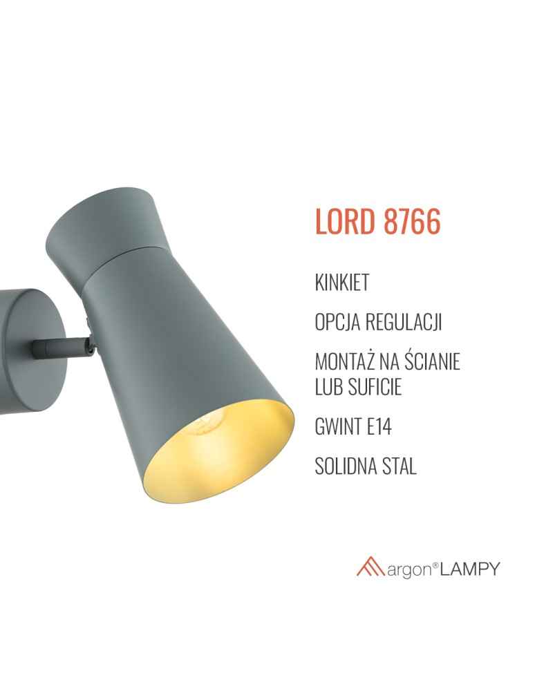 Argon LORD 8766 E14 (nie zawiera źródła światła) / 230V stal lakierowana Argon LORD 8766 E14 (nie zawiera źródła światła) / 230V stal lakierowana