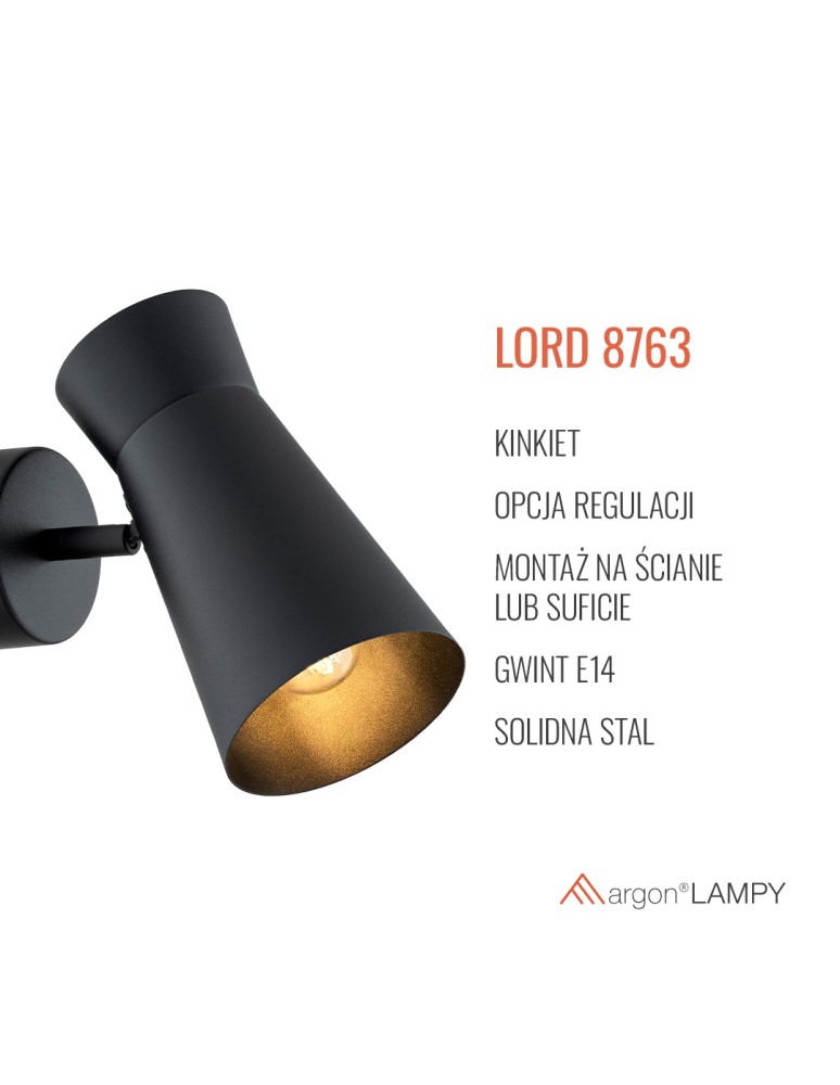 Argon LORD 8763 E14 (nie zawiera źródła światła) / 230V stal lakierowana Argon LORD 8763 E14 (nie zawiera źródła światła) / 230V stal lakierowana