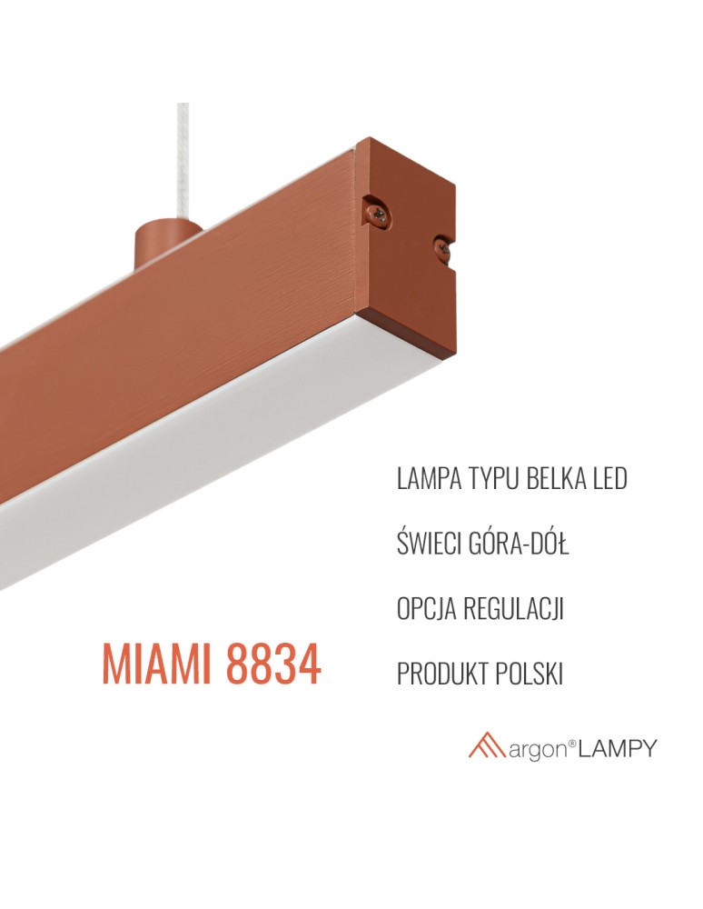 Argon MIAMI 8834 LED (zintegrowany) 230V / 3000 K stal lakierowana Argon MIAMI 8834 LED (zintegrowany) 230V / 3000 K stal lakierowana