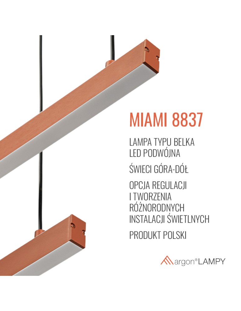 Argon MIAMI 8837 LED (zintegrowany) 230V / 3000 K stal lakierowana Argon MIAMI 8837 LED (zintegrowany) 230V / 3000 K stal lakierowana