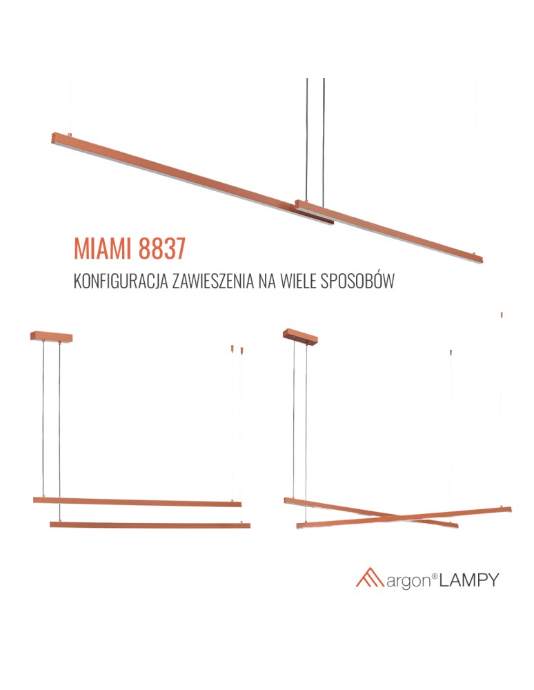 Argon MIAMI 8837 LED (zintegrowany) 230V / 3000 K stal lakierowana Argon MIAMI 8837 LED (zintegrowany) 230V / 3000 K stal lakierowana
