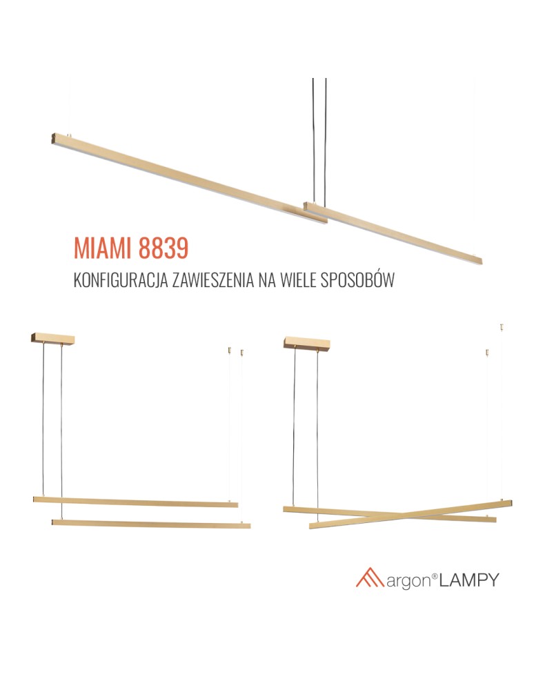 Argon MIAMI 8839 LED (zintegrowany) 230V / 3000 K stal lakierowana Argon MIAMI 8839 LED (zintegrowany) 230V / 3000 K stal lakierowana