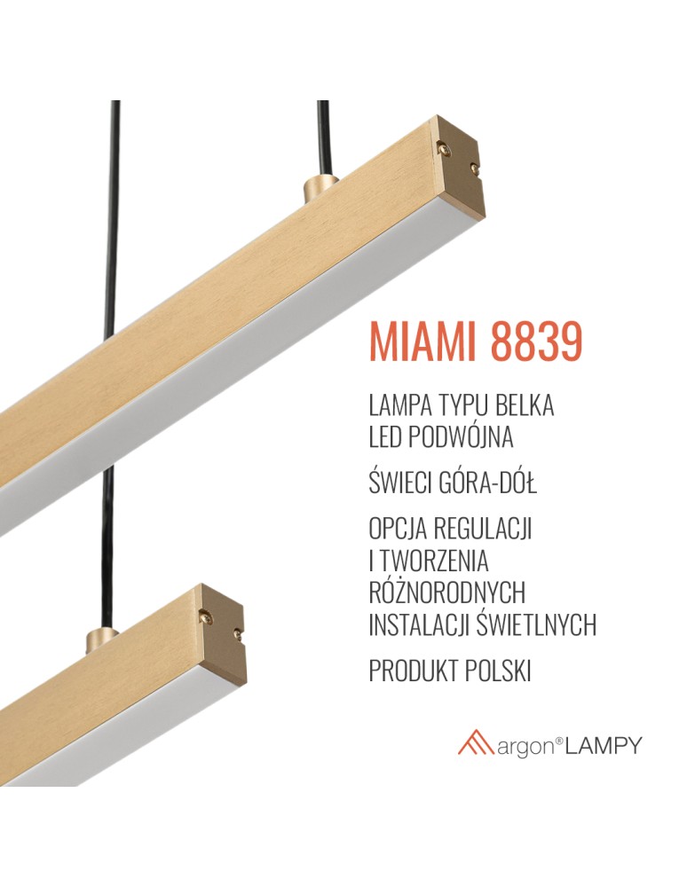 Argon MIAMI 8839 LED (zintegrowany) 230V / 3000 K stal lakierowana Argon MIAMI 8839 LED (zintegrowany) 230V / 3000 K stal lakierowana