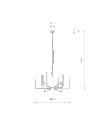 Nowodvorski ORTO A  Lampy sufitowe Żyrandol Max moc 10W only LED E14  Czarny 11462 - produkt 2