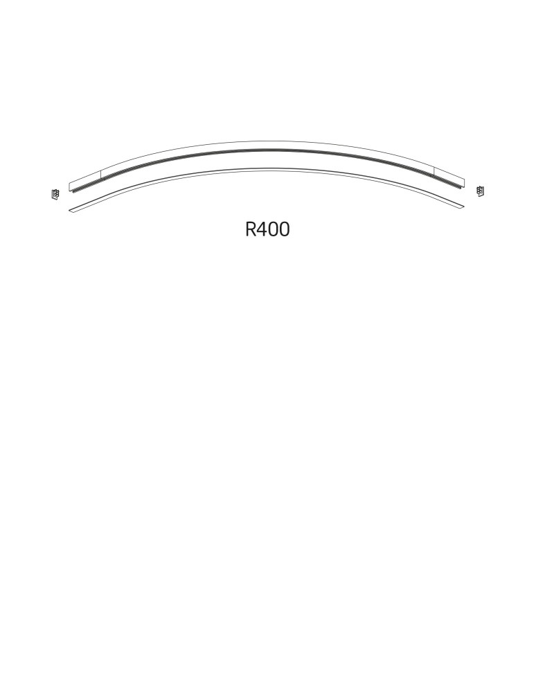 Szyny magnetyczne - Nowodvorski NANO - LVM CURVE TRACK R400 Systemy szynowe 1-obwodowy niskonapięciowy 24V NANO-LVM Szynoprzewód Natynkowe Czarny  - product kolory-swiatla.pl 3