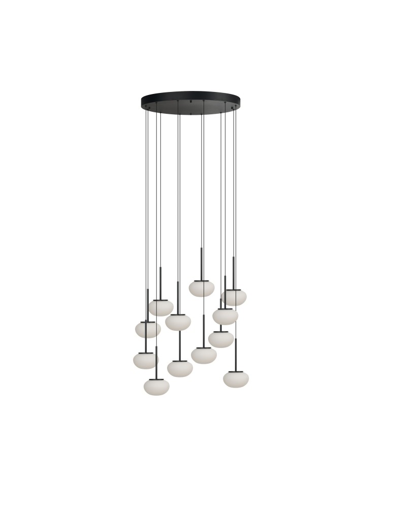 Azzardo SERENITY 12 BK Wisząca Czarny Matowy AZ6534