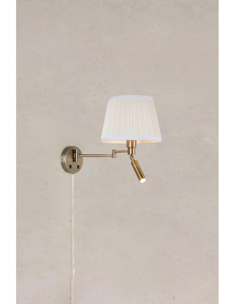 Kinkiety do czytania - Markslojd PIVOT Ścienna 2L Ecru/Mosiądz Antyczny 109017 - product kolory-swiatla.pl 2