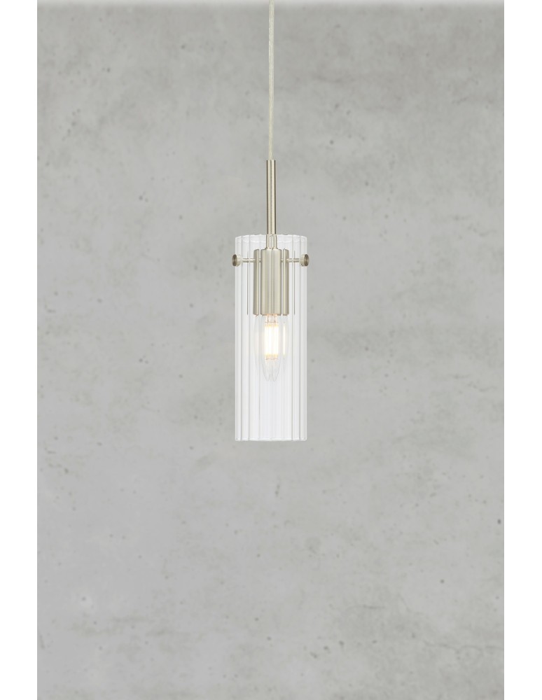 Lampy wiszące pojedyncze - Markslojd TIBIA Wisząca 1L Przezroczysty/Nikiel Satynowy 109013 - product kolory-swiatla.pl 2