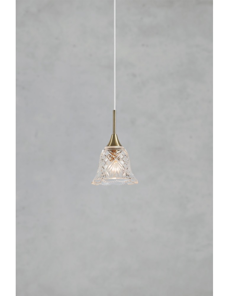 Lampy wiszące pojedyncze - Markslojd LUNA Wisząca 1L Przezroczysty/Mosiądz Antyczny 109011 - product kolory-swiatla.pl 2