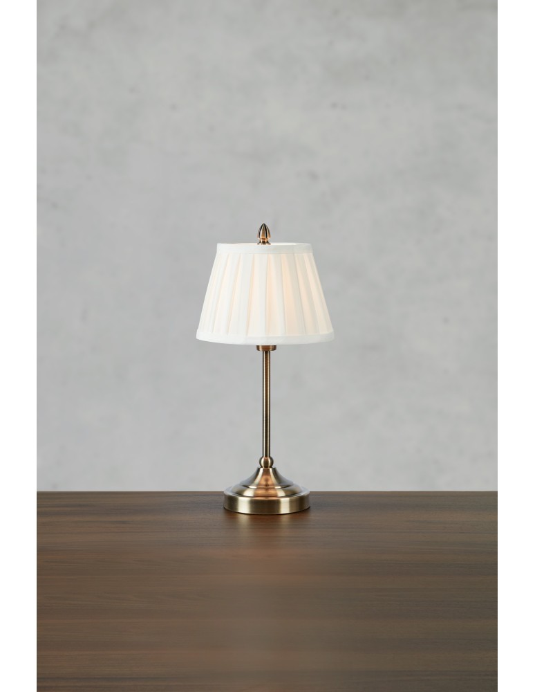 Lampy stołowe z abażurem - Markslojd OXFORD Stołowa 1L Ecru/Mosiądz antyczny 108973 - product kolory-swiatla.pl 2