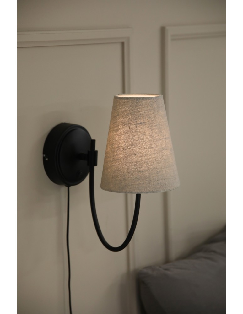 Kinkiety z abażurem - Markslojd AMAR Ścienna Beżowy/Czarny 108907 - product kolory-swiatla.pl 2