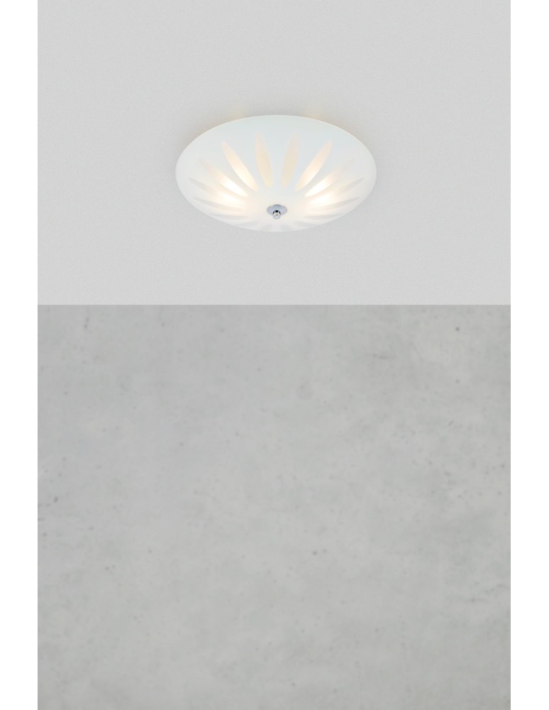 Plafony okrągłe - Markslojd PETAL Plafon 2L Biały/Chrom 108899 - product kolory-swiatla.pl 2