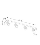 Lampy sufitowe - Sollux Plafon KARBON 4L taupe SL.1765 - product 9