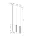 Lampy wiszące - Sollux Lampa wisząca KARBON 3L taupe SL.1774 - product 10