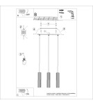 Lampy wiszące - Sollux Lampa wisząca KARBON 3L taupe SL.1774 - product 11