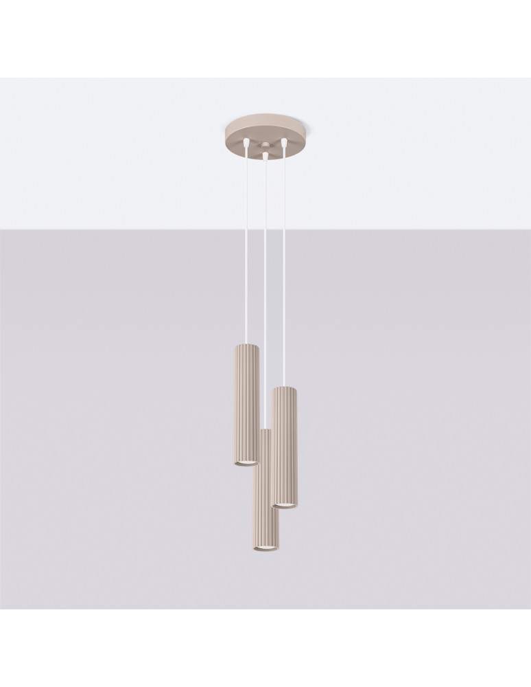 Sollux Lampa wisząca KARBON 3P taupe SL.1775 Sollux Lampa wisząca KARBON 3P taupe SL.1775