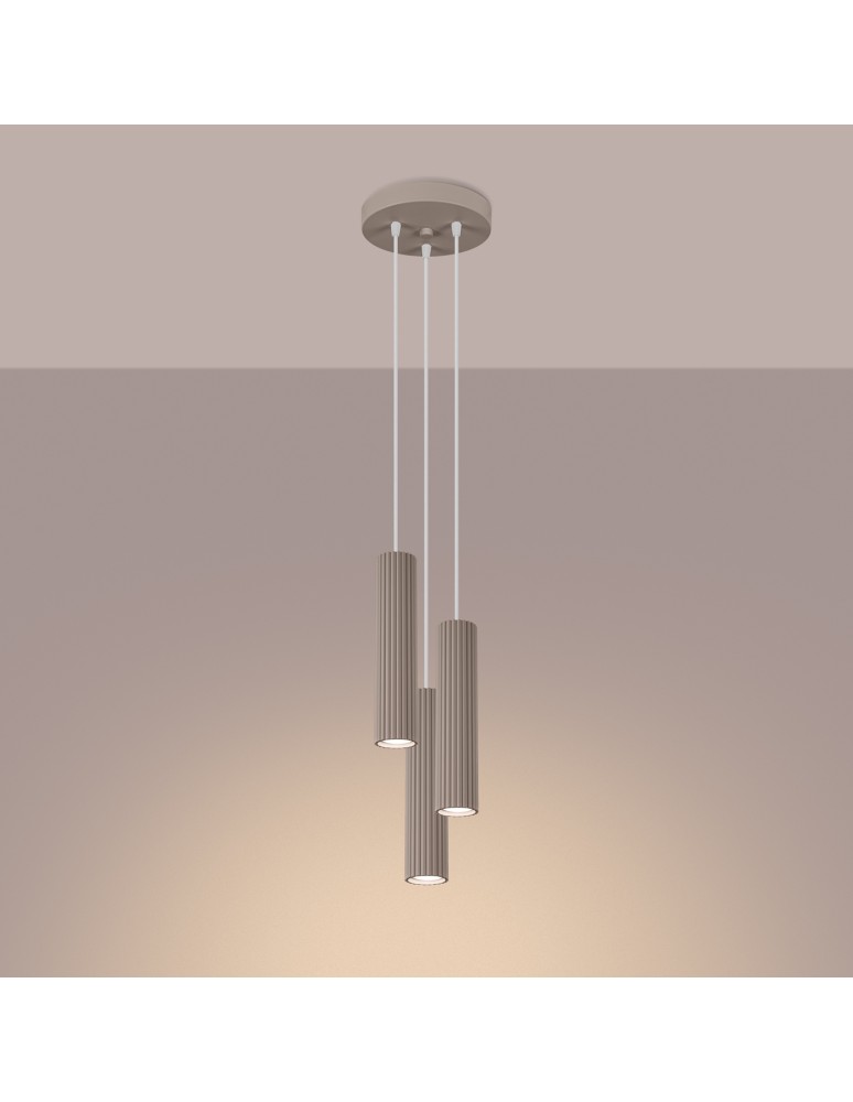 Sollux Lampa wisząca KARBON 3P taupe SL.1775 Sollux Lampa wisząca KARBON 3P taupe SL.1775