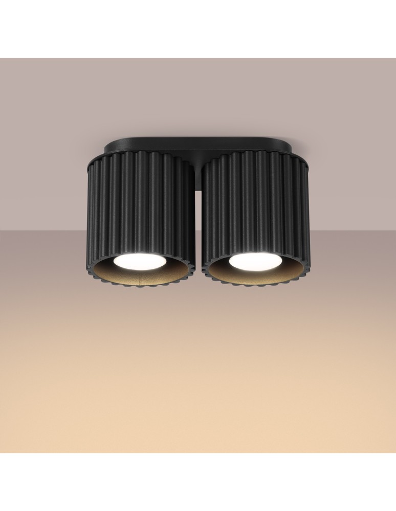 Sollux Plafon AURA 2 czarny GU10 SL.1785 Sollux Plafon AURA 2 czarny GU10 SL.1785