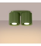 Lampy sufitowe - Sollux Plafon AURA 2 zielony oliwkowy GU10 SL.1795 - product 3
