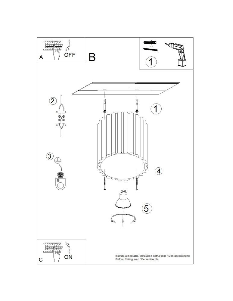 Lampy sufitowe - Sollux Plafon AURA 1 taupe GU10 SL.1814 - product kolory-swiatla.pl 8