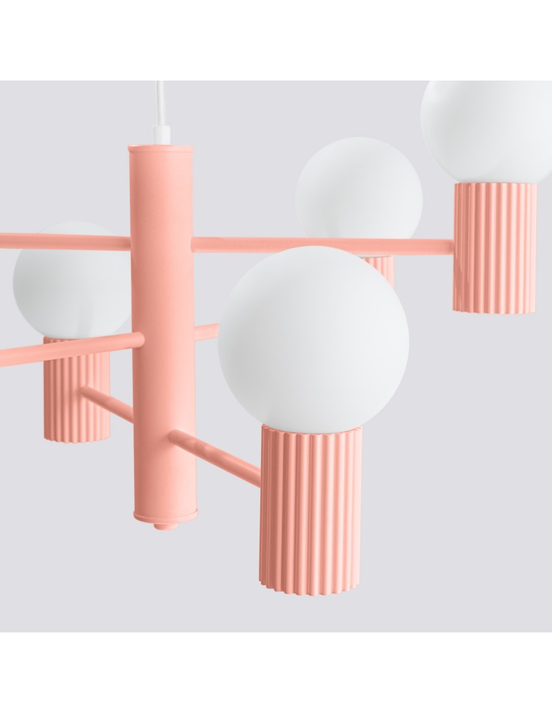 Sollux Żyrandol HALO 6 brzoskwiniowy SL.1838