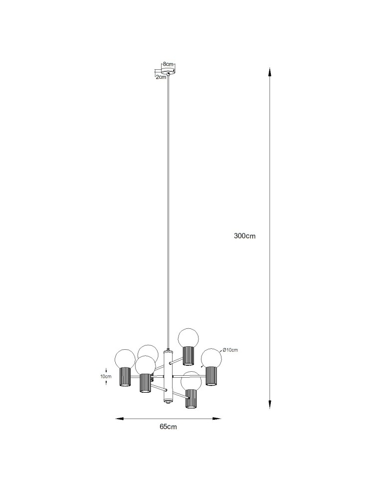 Sollux Żyrandol HALO 6 brzoskwiniowy SL.1838