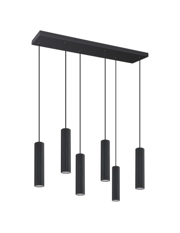 Thoro Lampa wisząca IVAR 6L czarna LED 3000K TH.581
