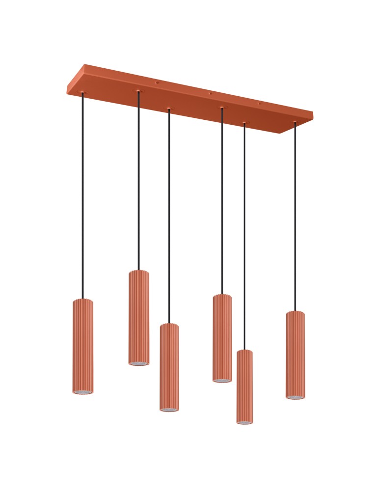Thoro Lampa wisząca IVAR 6L ochra czerwona LED 4000K TH.633 Thoro Lampa wisząca IVAR 6L ochra czerwona LED 4000K TH.633