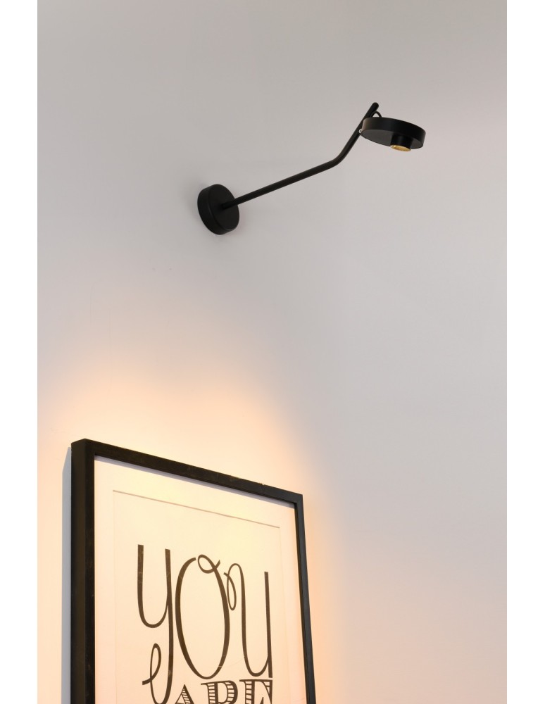 Kinkiety na wysięgniku - Azzardo ISEO ARM WALL BK Czarny Mat 1xLED Kinkiet Wychylny na Wysięgniku AZ5632 - product kolory-swiatla.pl 2