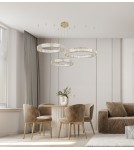 Lampy wiszące glamour - Azzardo SPARK Wisząca 40+60+80 DIMM GO Złoty Połysk/Transparentny 3xLED Opcja Ściemniania AZ5794 - product 2