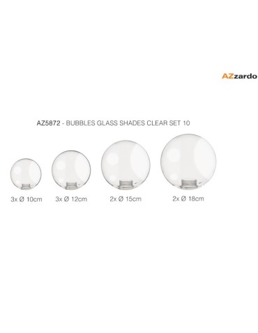 Azzardo BUBBLES Zestaw Szklanych Kloszy 10 Transparentny AZ5872