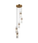 Lampy wiszące 5 punktowe - ITALUX Taraso Wisząca 5xE14 40W Złoty PND-40760-5-HBR - product 1