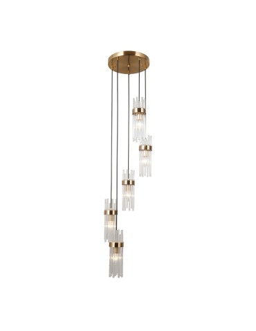ITALUX Taraso Wisząca 5xE14 40W Złoty PND-40760-5-HBR