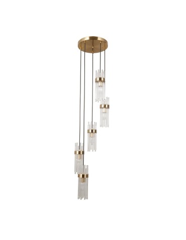 ITALUX Taraso Wisząca 5xE14 40W Złoty PND-40760-5-HBR - product 2