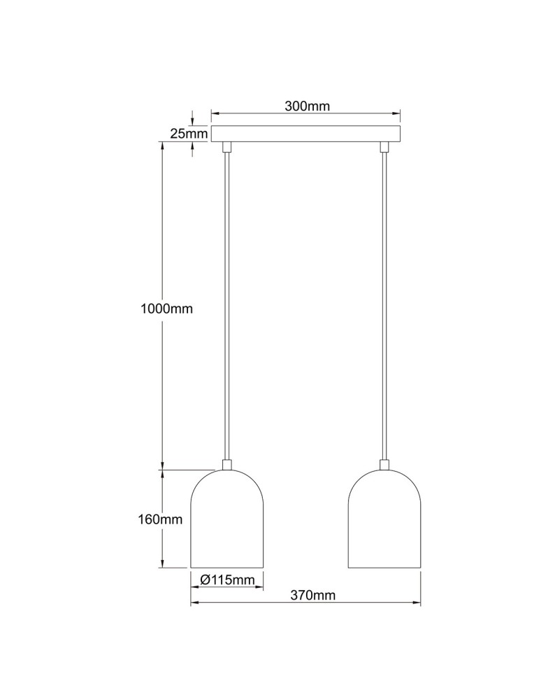 Light Prestige Metalowa lampa wisząca Nilo czarna 2xGU10 LP-0110/2L BK Light Prestige Metalowa lampa wisząca Nilo czarna 2xGU10 LP-0110/2L BK