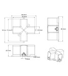 Linie świetlne LED - Light Prestige Łącznik X mechaniczny do oświetlenia modułowego Geometric System New LP-0209 łącznik X empty - product 2