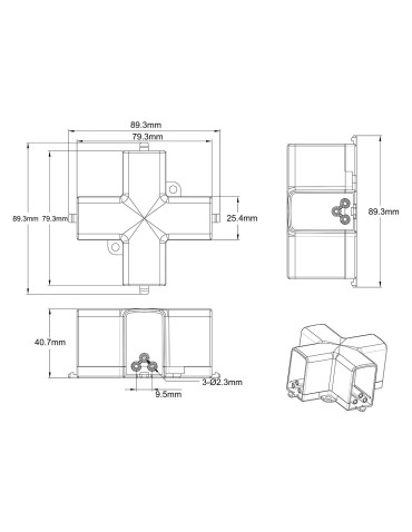 Light Prestige Łącznik X mechaniczny do oświetlenia modułowego Geometric System New LP-0209 łącznik X empty - produkt 2