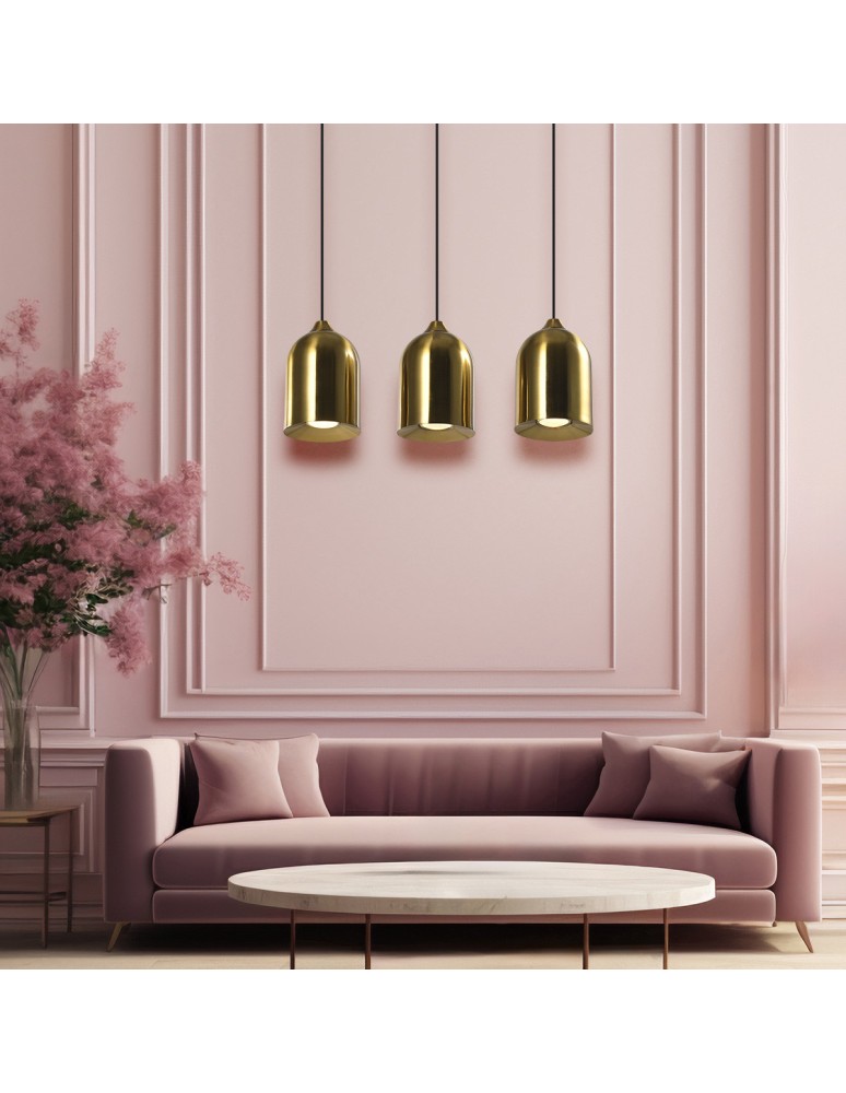 Light Prestige Metalowa lampa wisząca Nilo złota 3xGU10 LP-0110/3L GD Light Prestige Metalowa lampa wisząca Nilo złota 3xGU10 LP-0110/3L GD