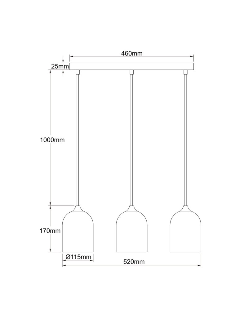 Light Prestige Metalowa lampa wisząca Nilo złota 3xGU10 LP-0110/3L GD Light Prestige Metalowa lampa wisząca Nilo złota 3xGU10 LP-0110/3L GD
