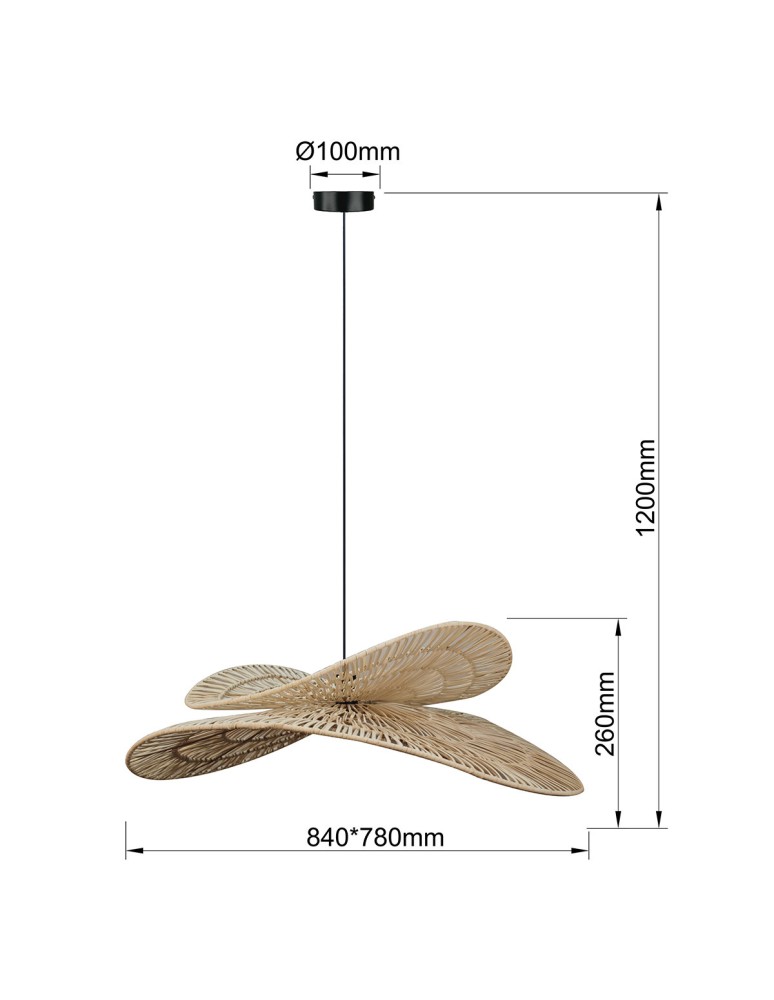 Light Prestige Rattanowa lampa wisząca Raya naturalna 1xE27 LP-2704/1P NT Light Prestige Rattanowa lampa wisząca Raya naturalna 1xE27 LP-2704/1P NT