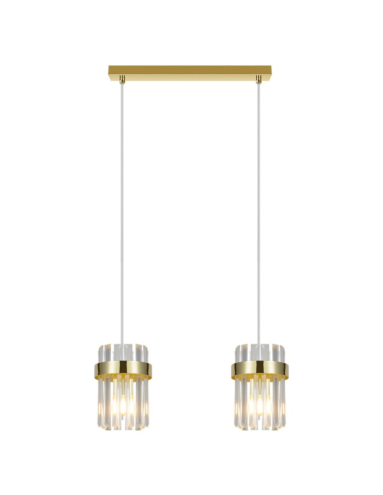 Light Prestige Lampa wisząca Vetro złota 2xE14 LP-2910/2L GD
