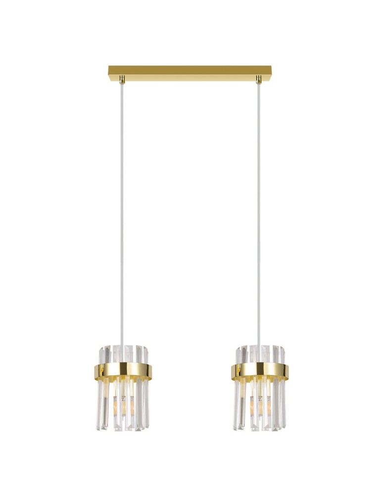 Light Prestige Lampa wisząca Vetro złota 2xE14 LP-2910/2L GD