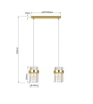 Lampy wiszące - Light Prestige Lampa wisząca Vetro złota 2xE14 LP-2910/2L GD - product 4
