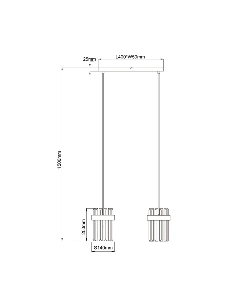 Light Prestige Lampa wisząca Vetro chrom 2xE14 LP-2910/2L CH Light Prestige Lampa wisząca Vetro chrom 2xE14 LP-2910/2L CH