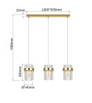Lampy wiszące - Light Prestige Lampa wisząca Vetro złota 3xE14 LP-2910/3L GD - product 4