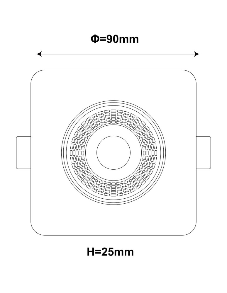Light Prestige Ruchome kwadratowe oczko podtynkowe Plus czarne LED CCT LP-1506/1RS BK Square Light Prestige Ruchome kwadratowe oczko podtynkowe Plus czarne LED CCT LP-1506/1RS BK Square