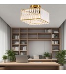 Lampy sufitowe z kryształami - Light Prestige Kwadratowy plafon Vetro złoty 1xE27 LP-2910/1C GD square - product 2